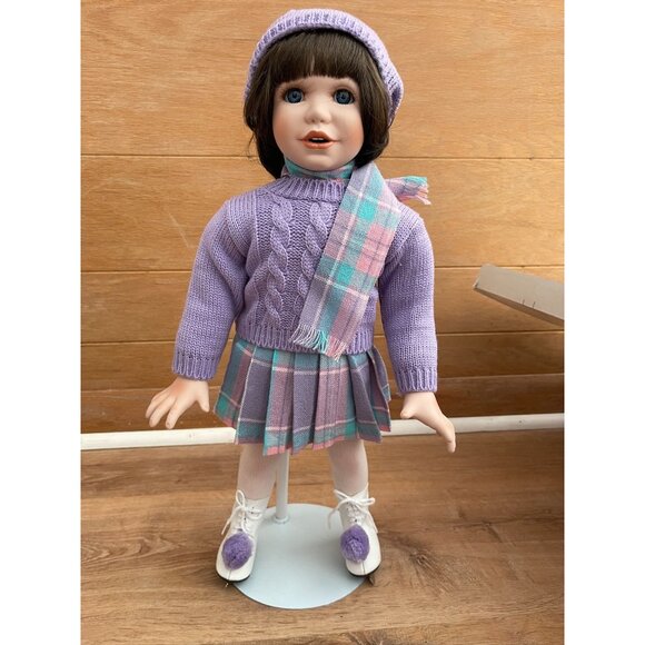NWB Vintage 1992 Hamilton Collection Porcelain Doll CHRISTY ICE SKATER By Diane - Picture 2 of 8